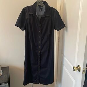 Plus size denim shirt dress